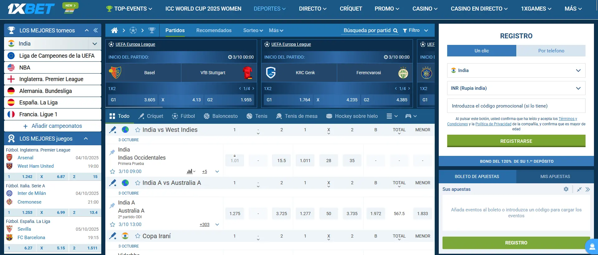 Apuestas en 1xBet